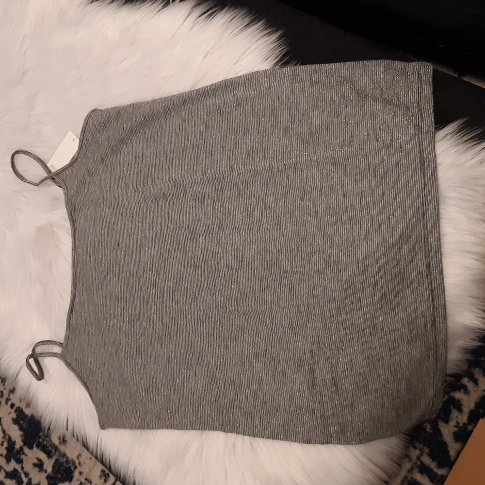 Ann Taylor Loft Striped Tank Top in Size Large, Silver, Black, White Stripes